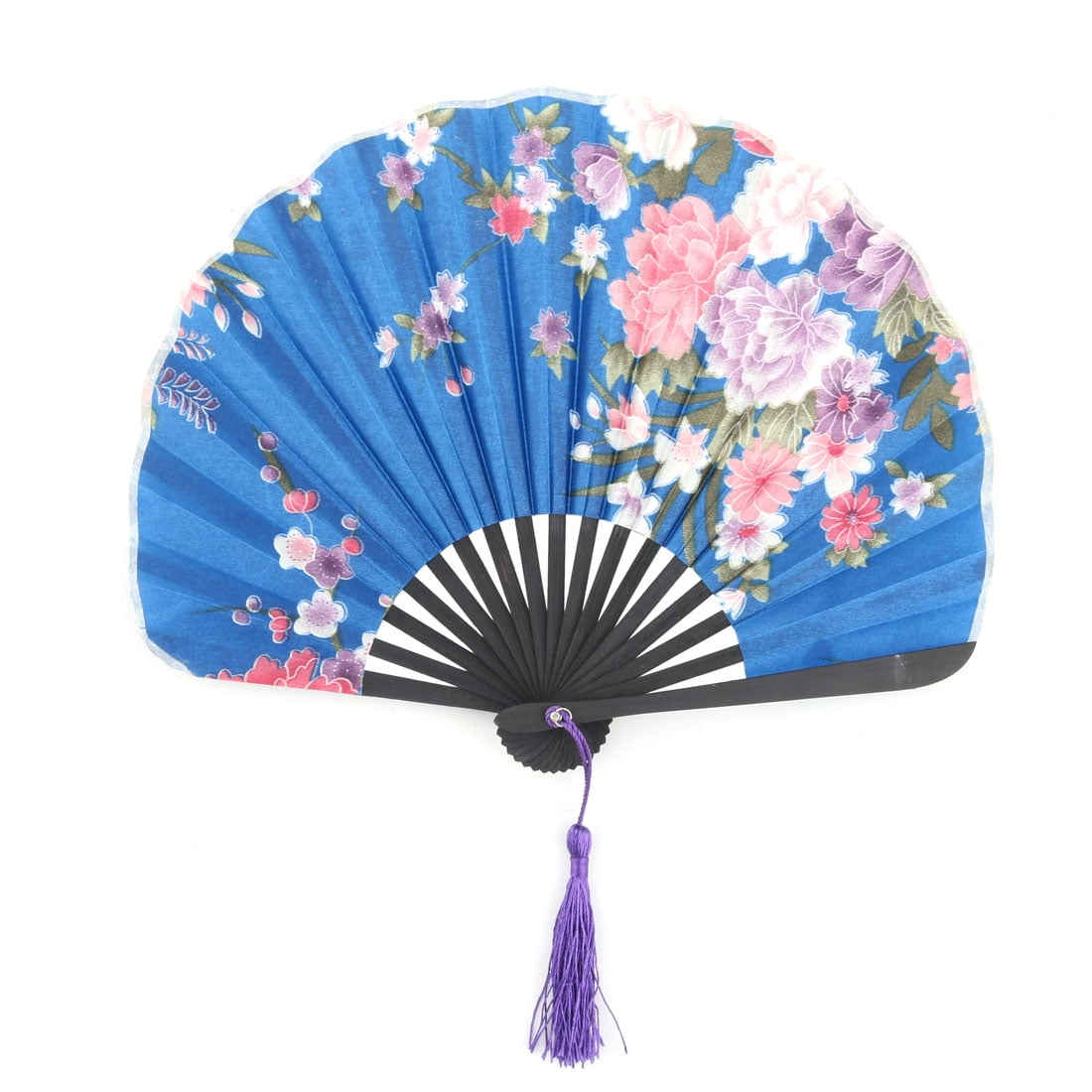 blue folding fan