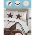 thumbnail image 4 of Quilts Twin XL Size, Farmhouse Soft Comforter Bedding Set for Bed, Rustic Brown Country Star Barn Berry Wooden Lightweight Quilted Bedspread with Pillow Cover(2 Pieces) for All Season, 68x98 Inch, 4 of 6