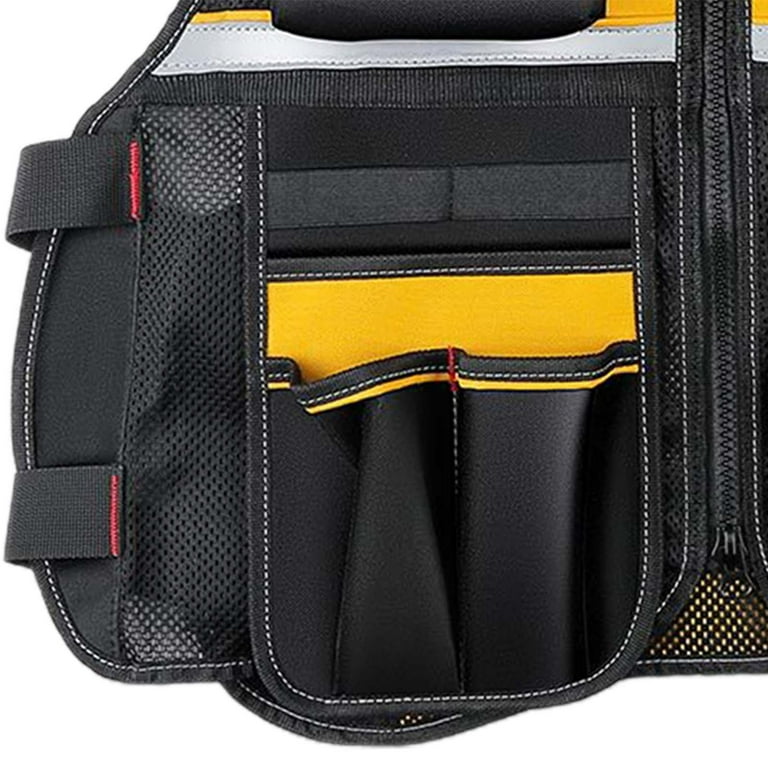 Tool Vest with Pockets Carpenter Vest Fishing Tool Pouch Comfortable Wear  Heavy Duty Tool Vest for Men and Woman Fishing Construction Worker Yellow