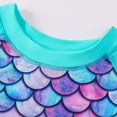 thumbnail image 4 of 2-10Y Girls Long Sleeve Rash Guard UPF50+ Swimsuit Mermaid Ruffles Two Pieces Bikini Set, 4 of 6