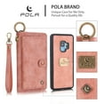 thumbnail image 2 of Galaxy S9 Wallet Detachable Case, Dteck [wrist band][14 Card Slots] Zipper Purse Phone Case Multi-functional Folio Flip PU Leather Removable Magnetic Back Cover For Samsung Galaxy S9,Pink, 2 of 10