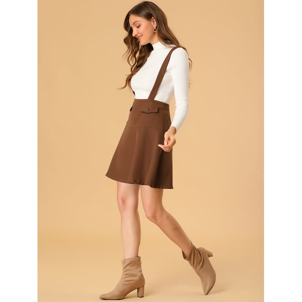 Jupe a bretelle cuir sale