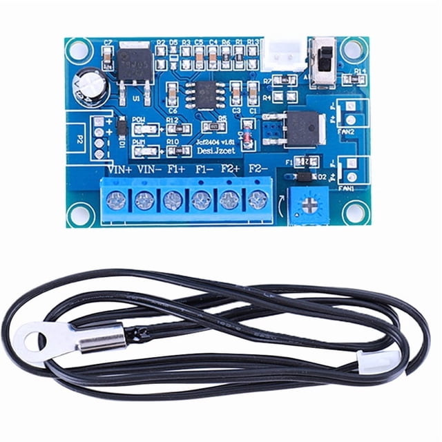 Termostato Regulador de Velocidad PWM de 12 V 24 V 4 A con Sensor, Regulador de Velocidad de 2/3/4 Cables para Ventilador de Refrigeración de PC