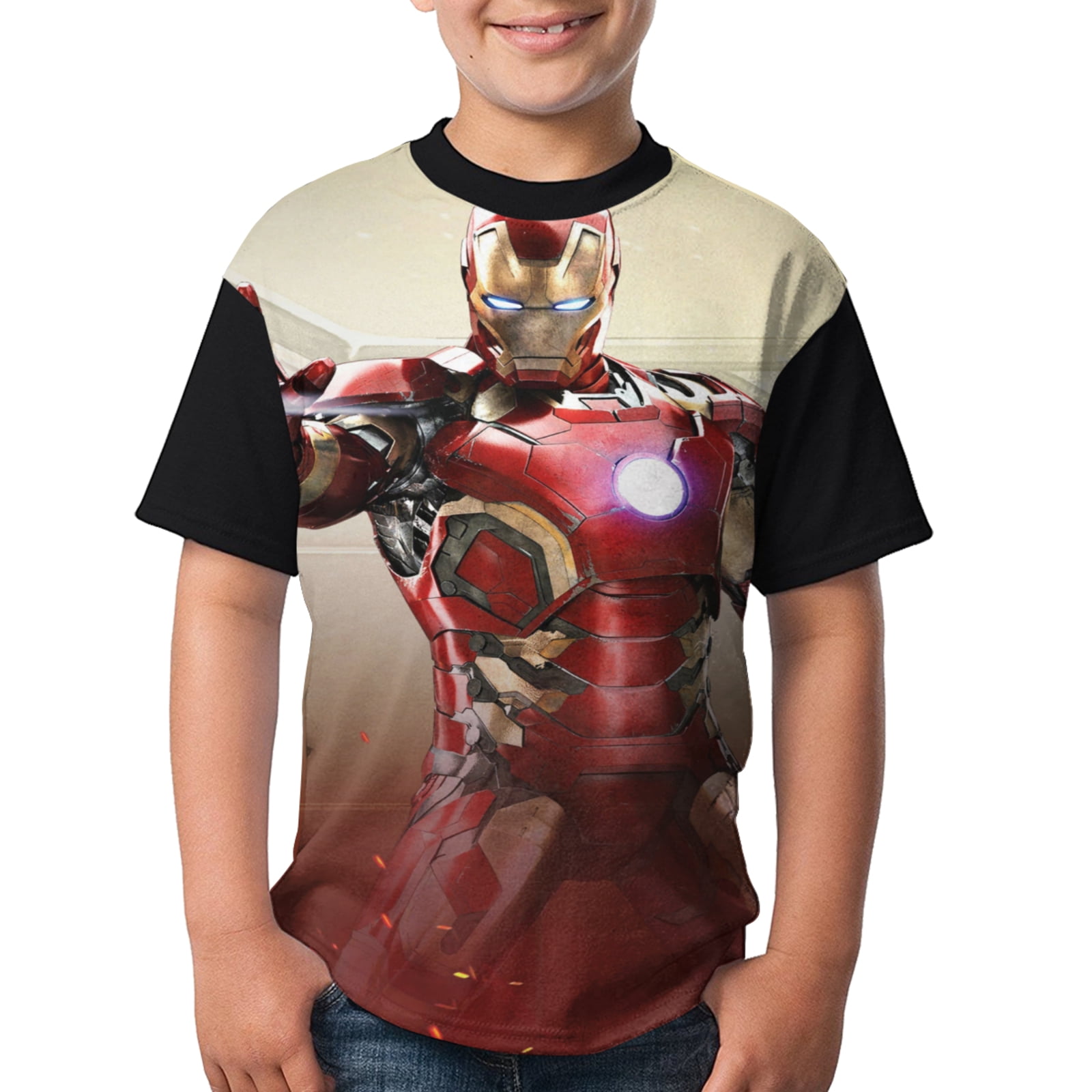 Teenager T shirt Casual Short Sleeve Top Tees iron Man