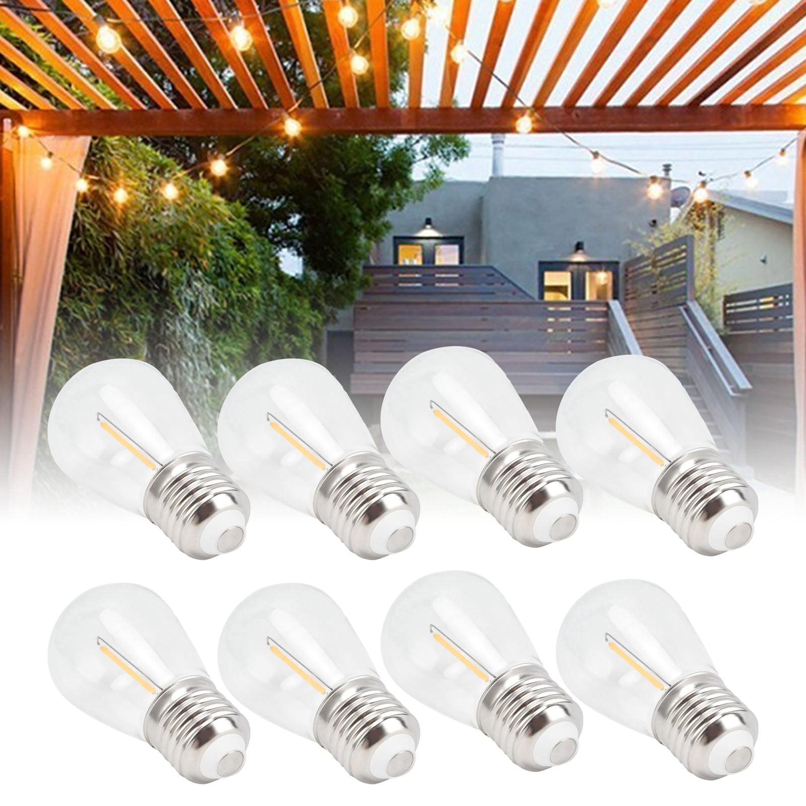 Suodoka 10pcs LED Bulbs Retro Vintage Adjustable Energy Saving S14 Antique Incandescent Glass Bulb for Festivals and Decorations, E27 Base, Warm Light, 1W