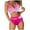 A-Hot Pink236, variant on Women's Retro Push Up Two Piece Swimsuit High Waisted Ruched Print Bikini Tankini Set