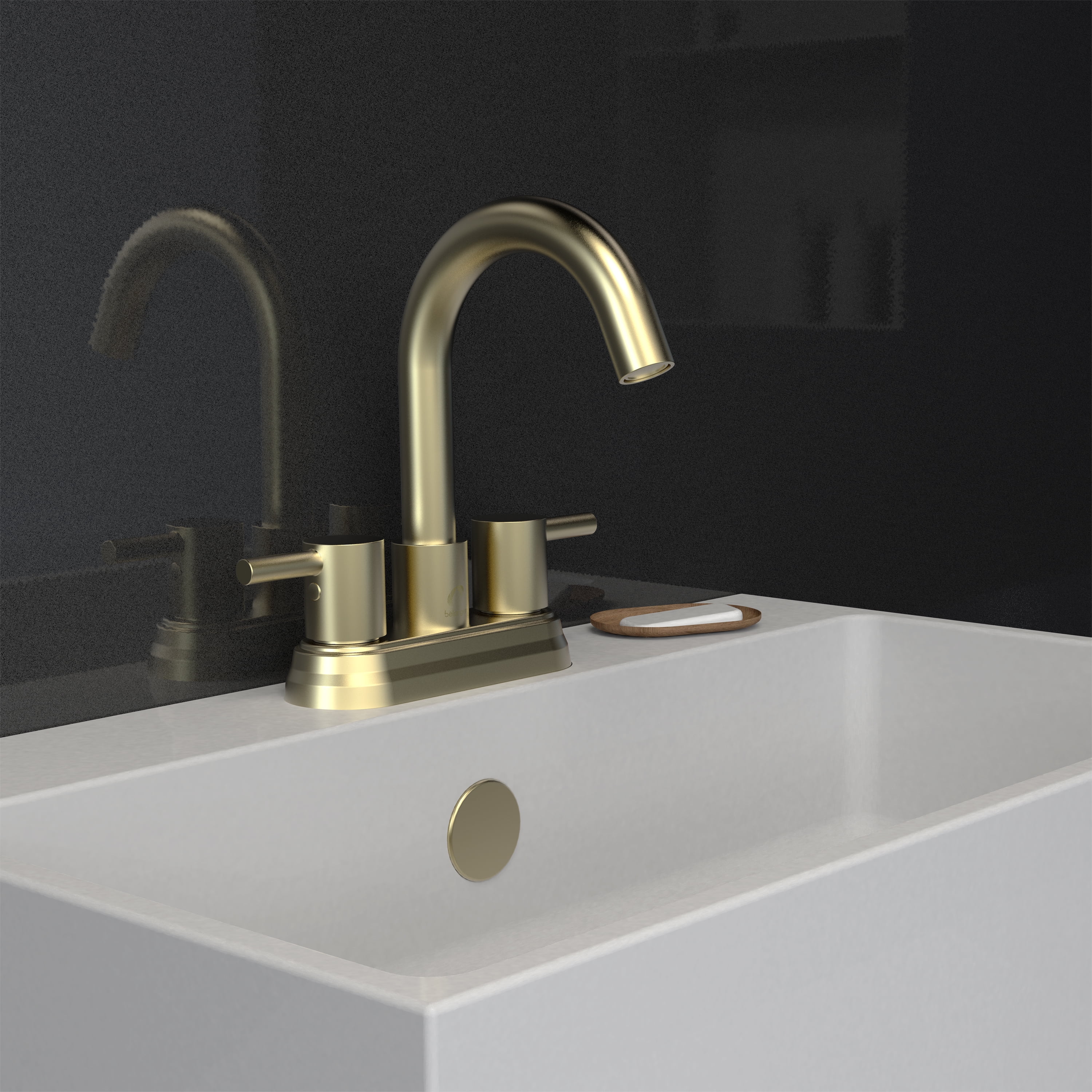 Belanger DEL74CMG Dual Handle Bathroom Faucet with Pop-Up Drain, Matte Gold