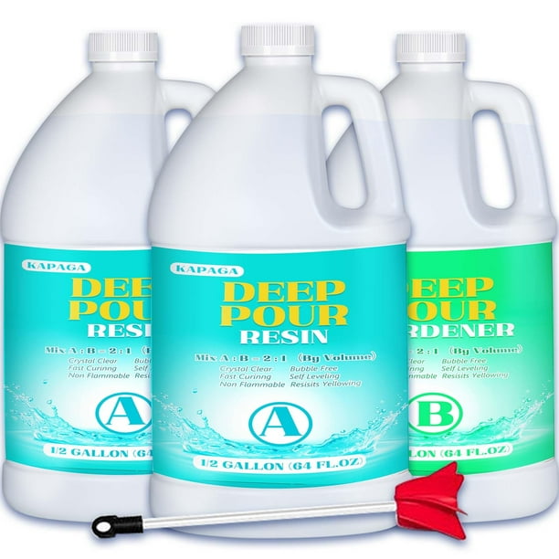 Resina Epóxica Kapaga 5,68 L Vertido Profundo 2-4" Brillo Transparente