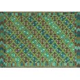 thumbnail image 1 of Ahgly Company Machine Washable Indoor Rectangle Oriental Turquoise Blue Traditional Area Rugs, 2' x 5', 1 of 4
