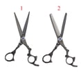 thumbnail image 1 of 2 uds negro profesion salón peluquero corte regular texturizante adelgazamiento tijeras tijeras peluquería de herramientas de peluquería 6,5 ' Fernando Tijeras de pelo de acero inoxidable, 1 of 8