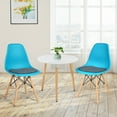 thumbnail image 3 of Gymax 2PCS Dining Chair Mid Century Modern DSW Chair Furniture W/ Linen Cushion Blue, 3 of 10