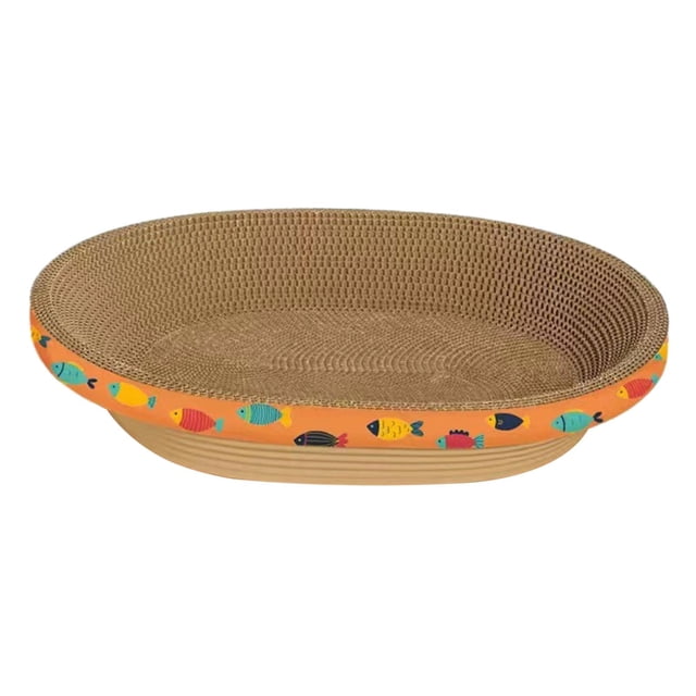 Rascador para gatos, alfombrilla de cartón para gatos pequeños, medianos y grandes, rascador de patrón de peces Yuyangstore Almohadilla para rascar gatos