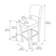 thumbnail image 6 of Linon Metairie 30" Indoor Wood Bar Stool, Black/Dove Gray Faux Leather, 6 of 6