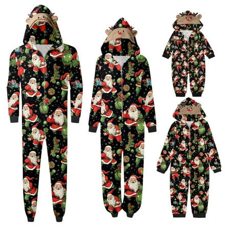 

TAIAOJING Baby Family Christmas Pjs Matching Sets Casusal Baby Sleep For Cute Big Headed Deer Print Long Sleeve Jumpsuit Soft Holiday Romper Family Pajama Sets 6-9 Months