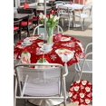 thumbnail image 4 of Outdoor Tablecloth with Umbrella Hole and Zipper, Funny Santa Claus Round Table Cloth 60 Inch Waterproof Tablecloth, Red Christmas Snowflake Xmas Tree Picnic Table Cover for Patio Camping, 4 of 7