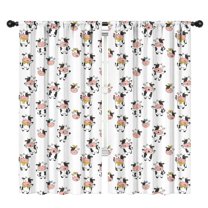 Blackout Kids Curtains,White Cow Scarf Pattern Childrens Insulated Curtains Set Of 2,Bedroom Essentials,Toddler Room Decor 42x84in(106x213cm)