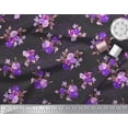 thumbnail image 3 of Soimoi Blue Rayon Fabric Leaves & Floral Decor Fabric Printed BTY 56 Inch Wide, 3 of 3