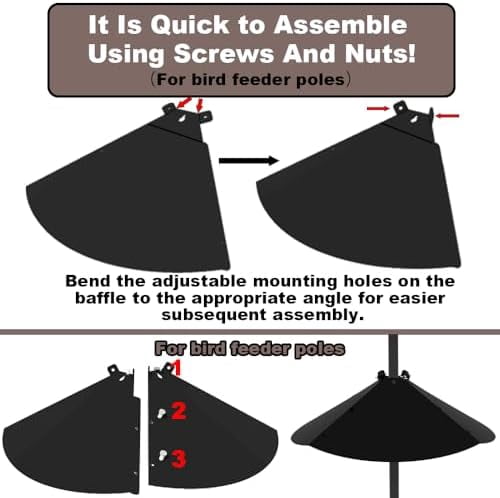 20 Inch Squirrel Baffle for Bird Feeder Pole, Adjustable Opening Size, for Up to 4x4 Inch Wide Wooden Post, Outside Pole Mount Bird House Guard for Outdoor Shepherd’s Hook.$$Garden & Patio