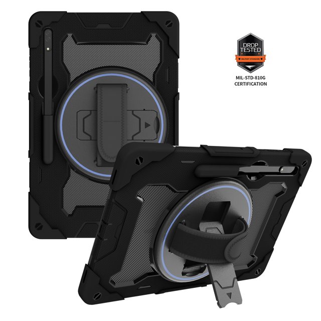 Case de tableta para Samsung Galaxy Tab S8 Ultra con 360 grados giratorios y correa de mano Ikkle TAB S8 Ultra