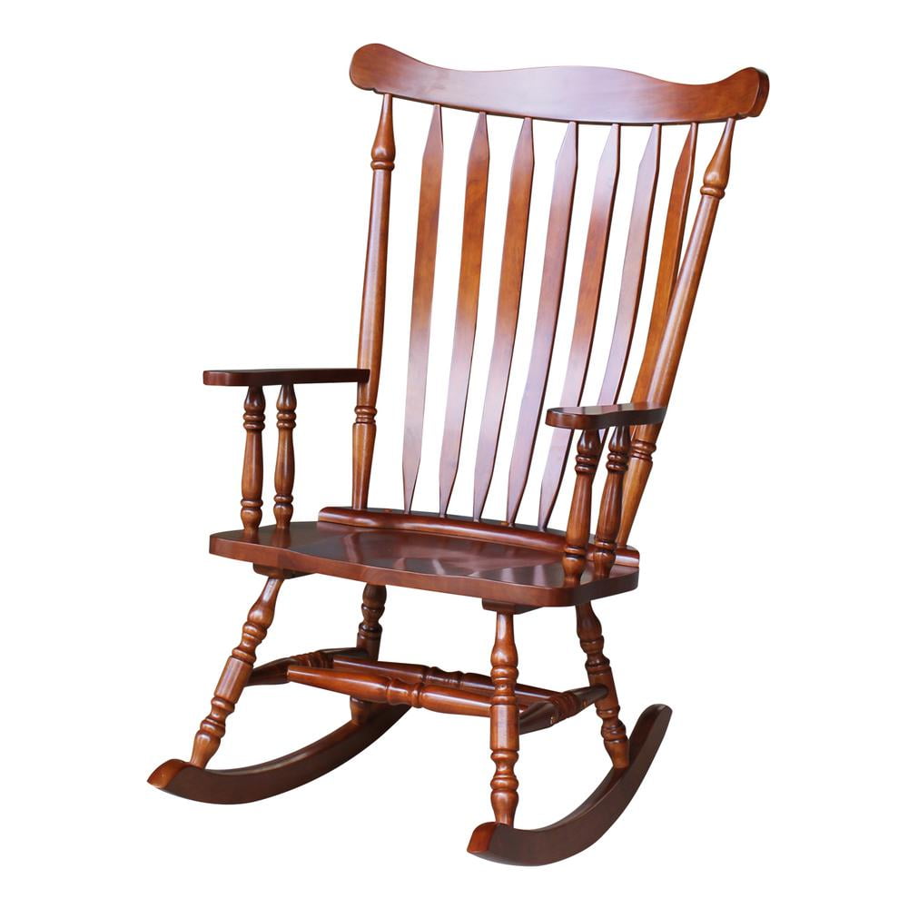 International Concepts Solid Wood Rocking Chair in Soft Cherry