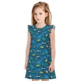 thumbnail image 1 of Vsdgher Transportations avec Bâtiments pour Filles Chemises de Nuit Manches Courtes à Volants Robe de Nuit Pyjama pour Fête Pyjama-Grand, 1 of 6
