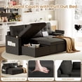 thumbnail image 4 of Reversible Sectional Sofa Couch - 85 in Sleeper Sofa Bed with USB Type C Ports and Cup Holder - L Shaped Couch with Pullout Bed for Living Room - Hidden Storage - Removable Backrest - Black, 4 of 7