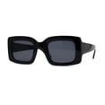 thumbnail image 3 of Womens Thick Rimmed Square Rectangular Sunglasses All Black, 3 of 4
