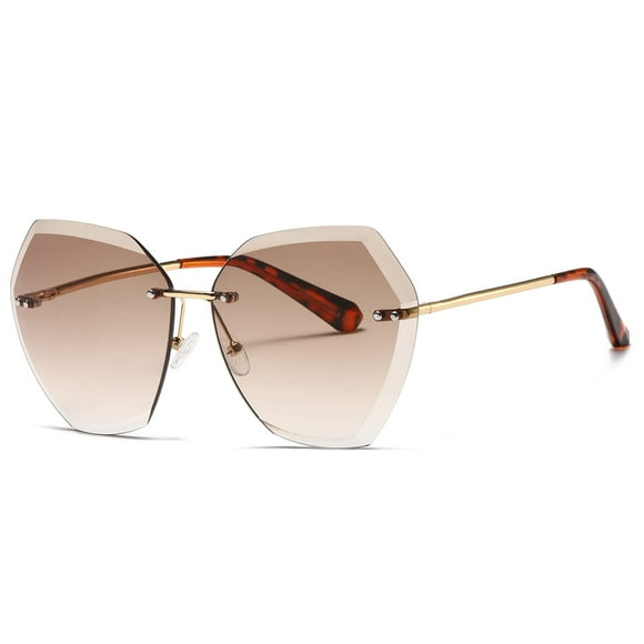 Gafas de sol AEVOGUE de gran tamaño con lente de diamante sin montura AE0534 para mujer