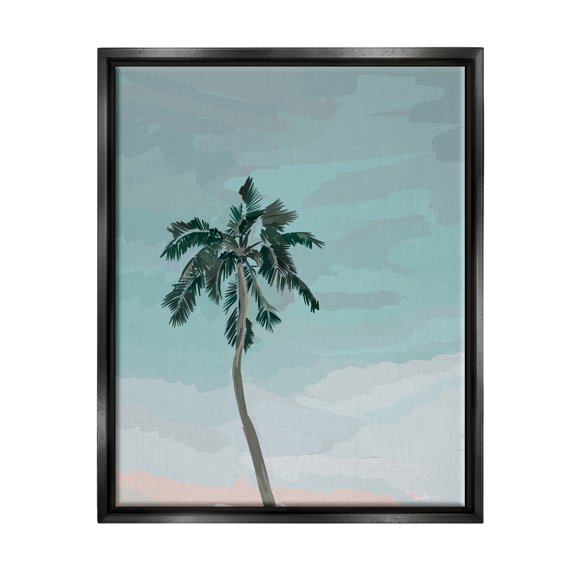 Stupell Industries Tropical Palm Tree Sky Botanical & Floral Painting Black Floater Framed Art Print Wall Art, 25 x 31