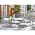 thumbnail image 4 of Safavieh  Outdoor Living Werner 4-Piece Patio Set Grey Wicker/White Cushion, 4 of 5