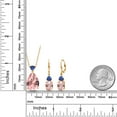 thumbnail image 2 of Gem Stone King 18K Yellow Gold Plated Silver Peach Nano Morganite and Blue Created Sapphire Pendant Earrings Jewelry Set for Women (16.61 Cttw, Pear Shape 18X13MM, with 18 inch Chain), 2 of 3