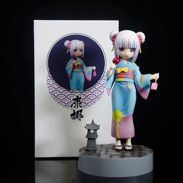 Figura de acción kobayashi-san Chi no Maid Dragon Kanna, Kimono de Anime de 18cm, muñeco coleccionable Gong Bohan LED