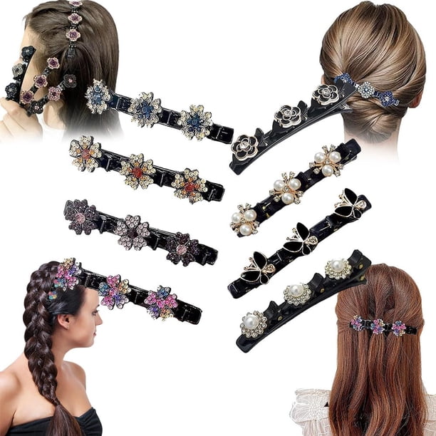Pinzas para el cabello trenzadas Simplicity, pinzas para el cabello trenzadas con piedras de cristal brillantes, pinzas para el cabello trenzadas para mujeres, pinzas para el cabello trenzadas Beneath