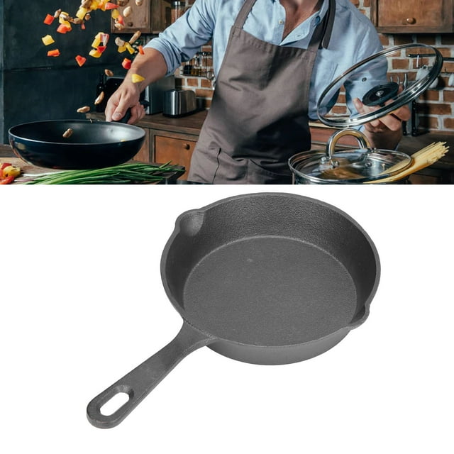 Pancake Pan, 14CM Multipurpose Frying Pan Cast Iron Non Stick for Household