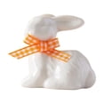 thumbnail image 5 of Easter Ceramic Bunny Figurines, White Porcelain Rabbit Statues with Gingham Bows, Set of 4 Tabletop Decor for Living Room & Entryway, Spring Home Ornaments, 5 of 6