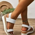 thumbnail image 7 of IUJSOY Espadrilles for Women Platform Sandals Elastic Wedges Heels Casual Open Toe Beach Shoes, 7 of 7