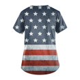 thumbnail image 3 of American Flag Scrub Top for Women 4th of July Patriotic Shirts Stars Stripes Patriotic Nursing Working Uniform Medical Scrubs Shirt with Pockets Gifts for Her, 3 of 4