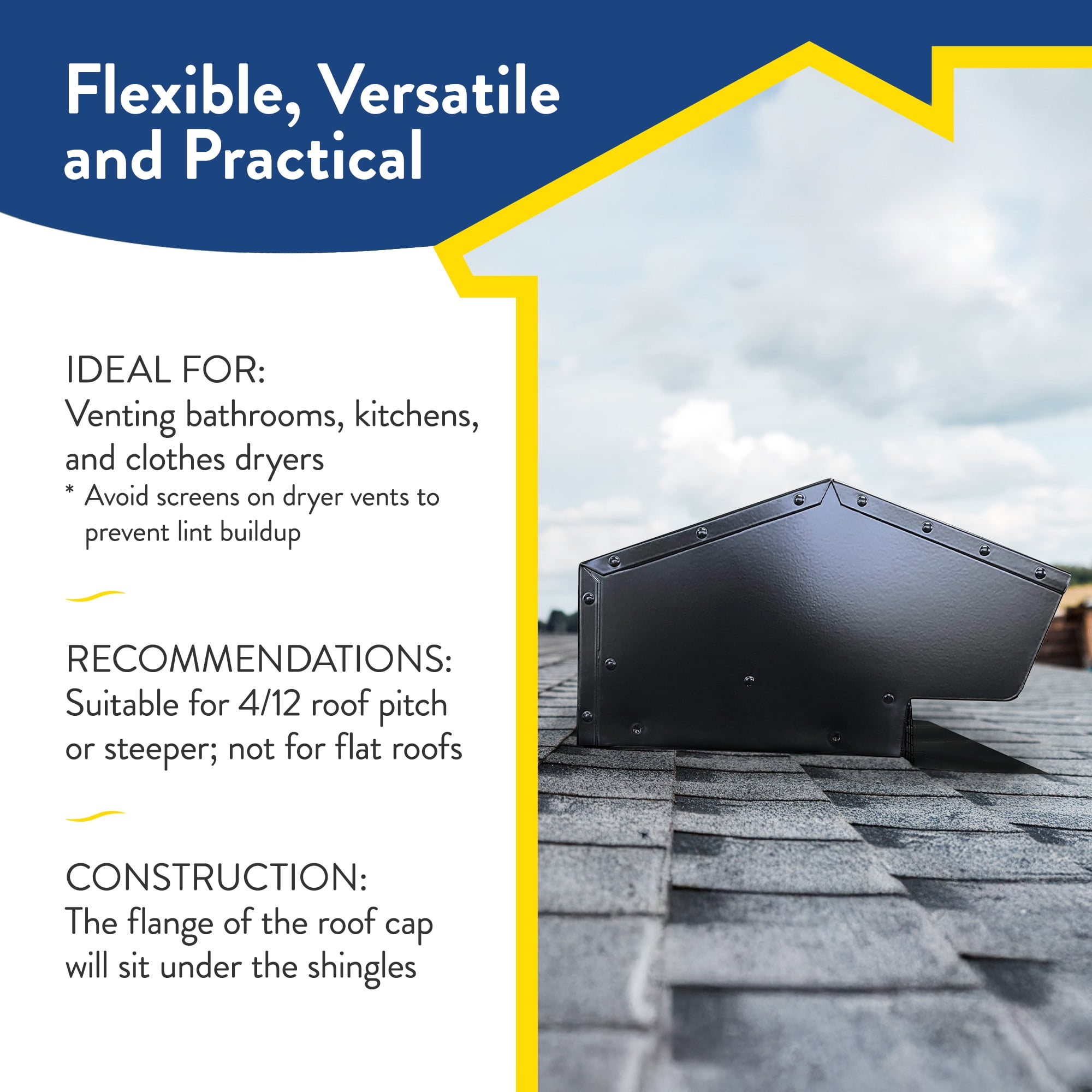 Builder's Best Galvanized Steel Roof Vent Cap with 6" Collar & Removable Screen