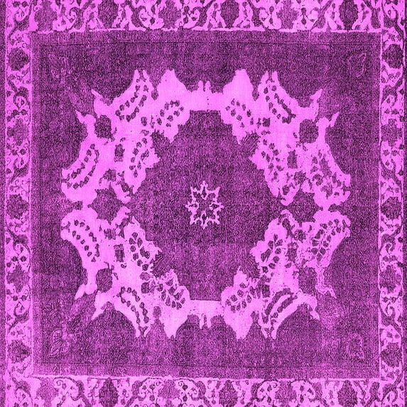 Ahgly Company Indoor Square Oriental Pink Industrial Area Rugs, 6' Square