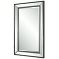 thumbnail image 2 of 32 Inch Wood Wall Mirror, Beveled Mirror Frame, Silver, Saltoro Sherpi, 2 of 5