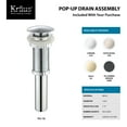 thumbnail image 4 of KRAUS Soft Round Ceramic Vessel Bathroom Sink in White with Pop-Up Drain in Satin Nickel, 4 of 6