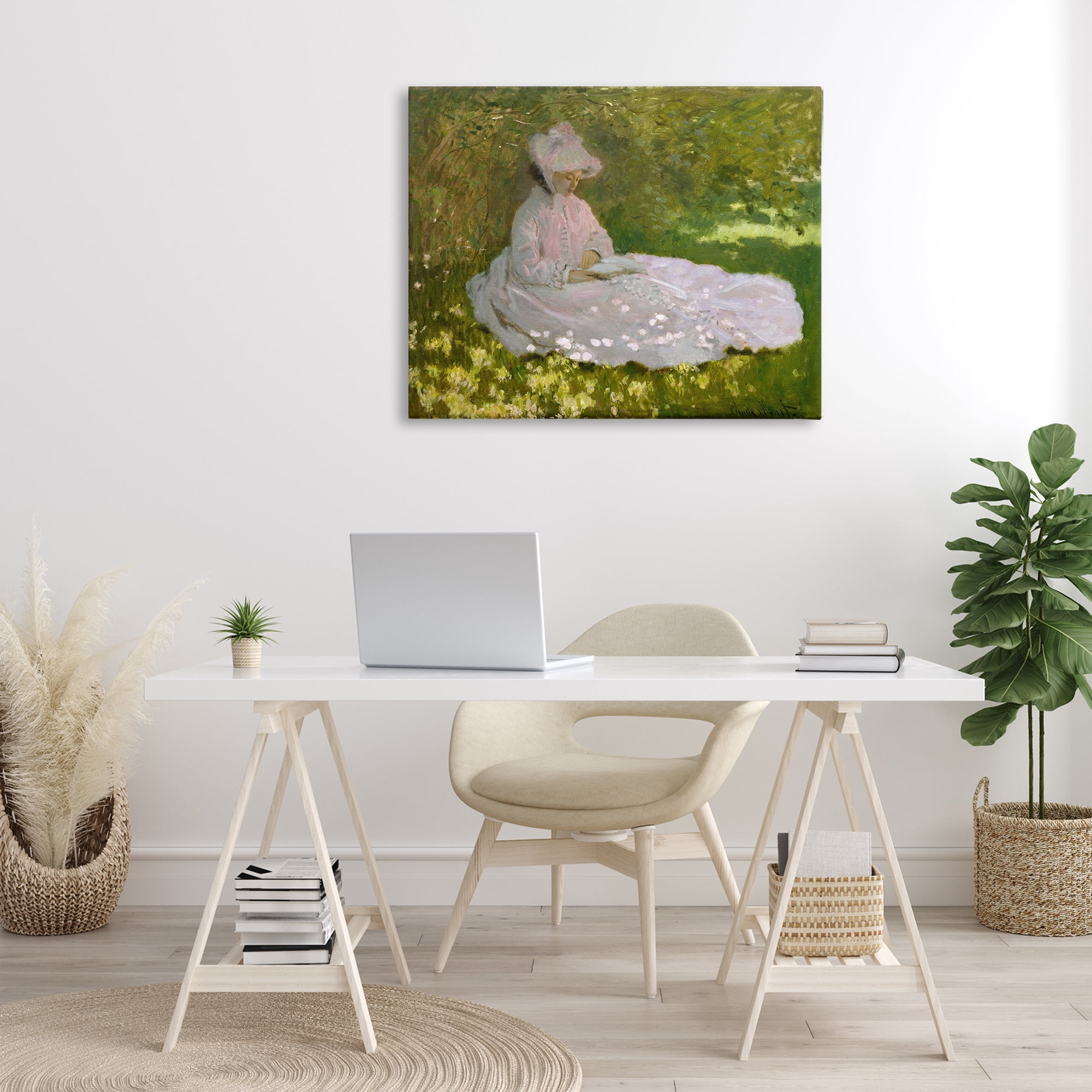 Stupell Industries Classical Monet Springtime Portrait People Painting Wrapped Canvas Art Print Wall Art, 40 x 30