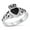 Black Simulated Onyx, variant on CHOOSE YOUR COLOR Claddagh Heart Celtic Simulated Turquoise Promise Ring .925 Sterling Silver Blue CZ Female Size 5