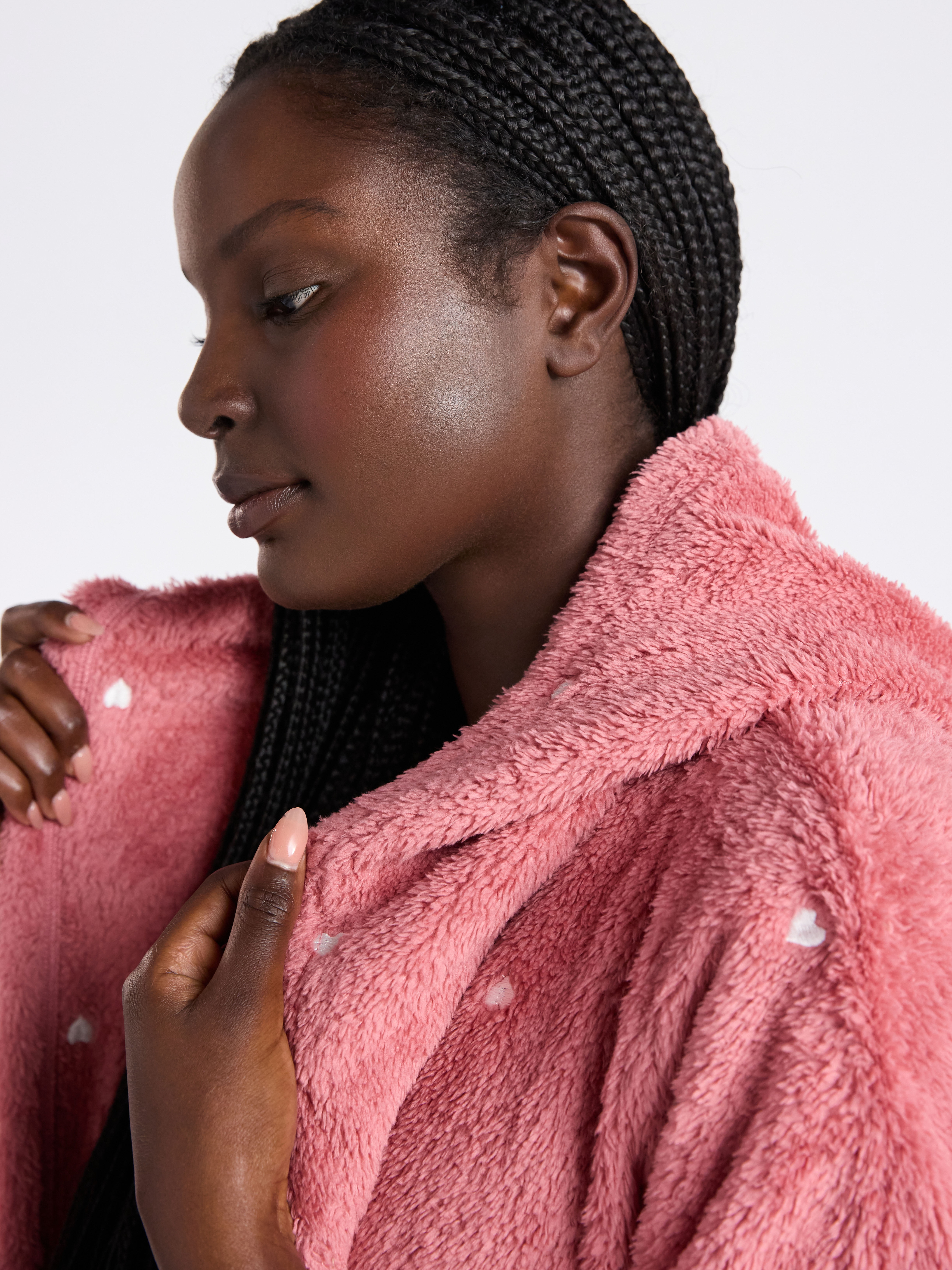 Joyspun Women’s Plush Sleep Cardigan, Size XS-3XL