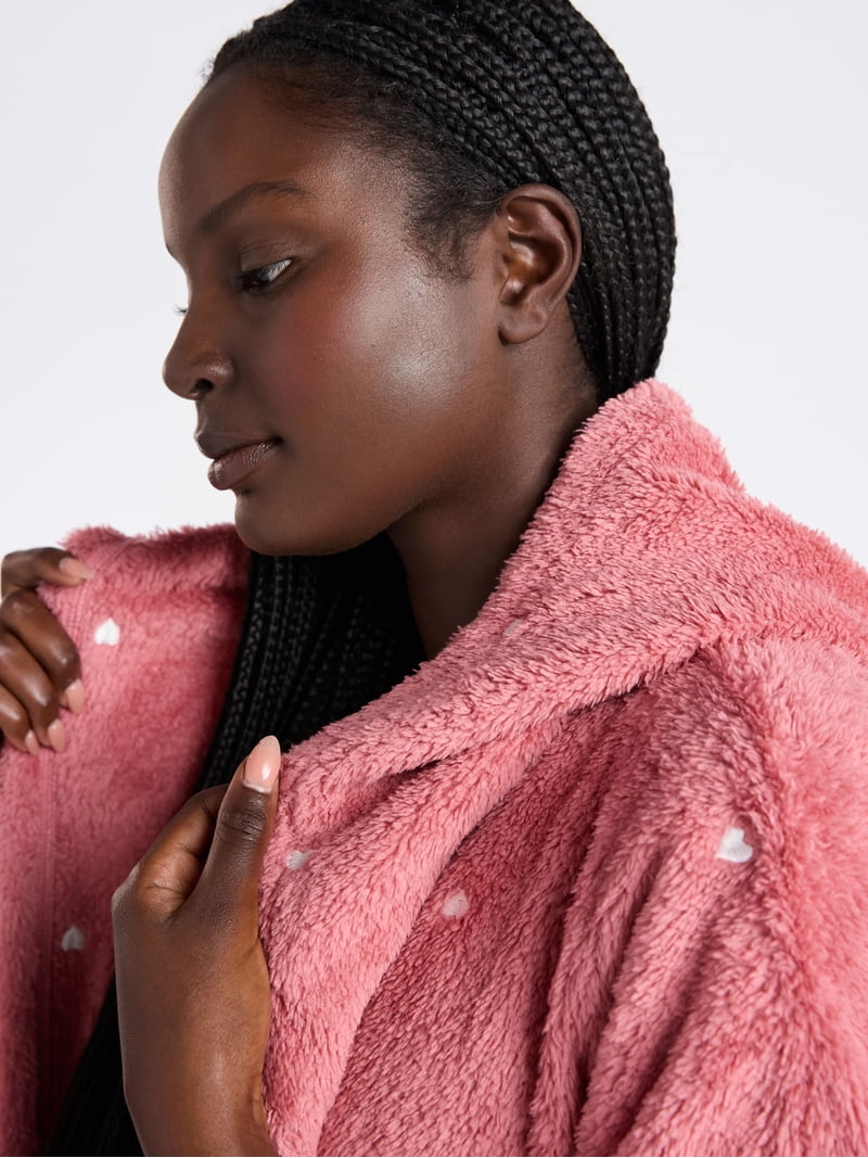 Joyspun Women's Plush Sleep Cardigan, Size XS-3XL - Walmart.com