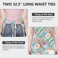 thumbnail image 6 of Green Pioneer Flower and Leaf Apron-Garden Aprons for Women with Pockets-Cotton Linen Waterproof Kitchen Cooking Gardening Aprons Adjustable for Kitchen,Cooking,BBQ and Salon 33x27 Inch, 6 of 7