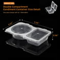 thumbnail image 3 of Double Compartment Reusable Prep Snack Containers With Lids，Mini And Go Packs 2 Compartments Container ，Disposable Clear Munch Mate Travelsnack Containers Sauce 3oz Containers For Lunch Box (50) C104, 3 of 3