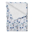 thumbnail image 2 of Floral Soft Flannel Fleece Throw Blanket, Cornflowers and Dragonflies on Pastel Background, Cozy Plush for Indoor and Outdoor Use, 50" x 70", Purple Sea Blue, by Ambesonne, 2 of 5