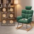 thumbnail image 4 of Lofka Rocking Chair, Accent Chair with Adjustable Headrest for Living Room Furniture, Retro Green Teddy Upholstered, 4 of 12