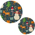 thumbnail image 7 of SKYSONIC 2 pcs Cartoon Winter Snowman Deer Pot Holders Trivets, Heat Resistant Trivets,Xmas Candy Tree Cotton Thread Weave Mats for Hot Pads Pans Pot Bowl Teapot, 7 of 7